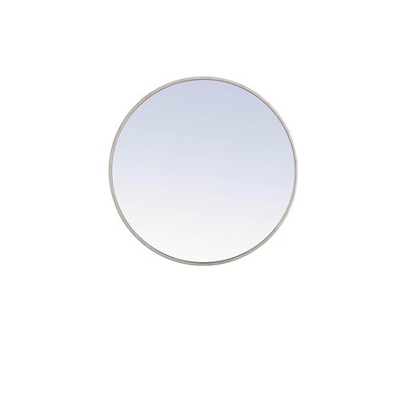 ELEGANT DECOR Metal Frame Round Mirror 28 Inch Silver Finish MR4036S